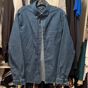 Express Men's Dark Blue Shirt Jacket